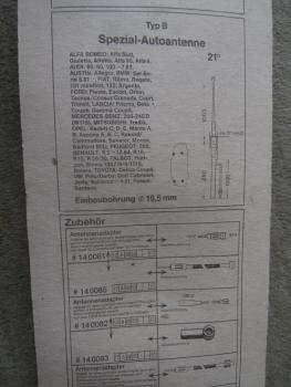 Chromantenne +2 Schlüssel BMW E28 E24 E23,W126, Alfetta, W201, W124,W123,Nissan, Volvo 245 264,760,Talbot