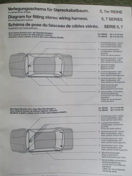 BMW Original HWB Lautsprecher vorn/hinten +Elektrik +Blenden Anthrazit 3er E30 5er E28 7er E23