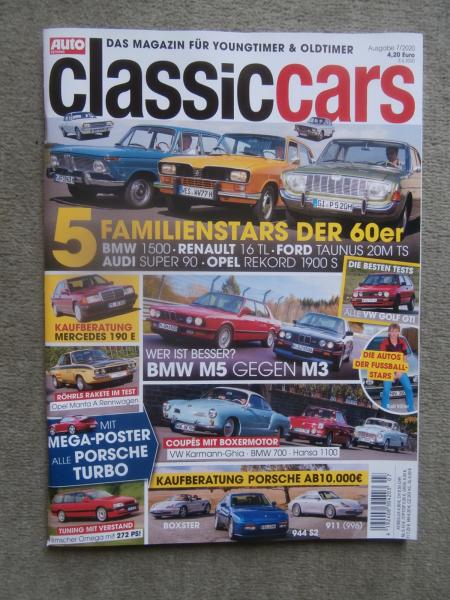 Auto Zeitung classiccars 7/2020 BMW M3 E30 vs. M5 E28, Kaufberatung Mercedes Benz 190E W201, Irmscher Omega Caravan